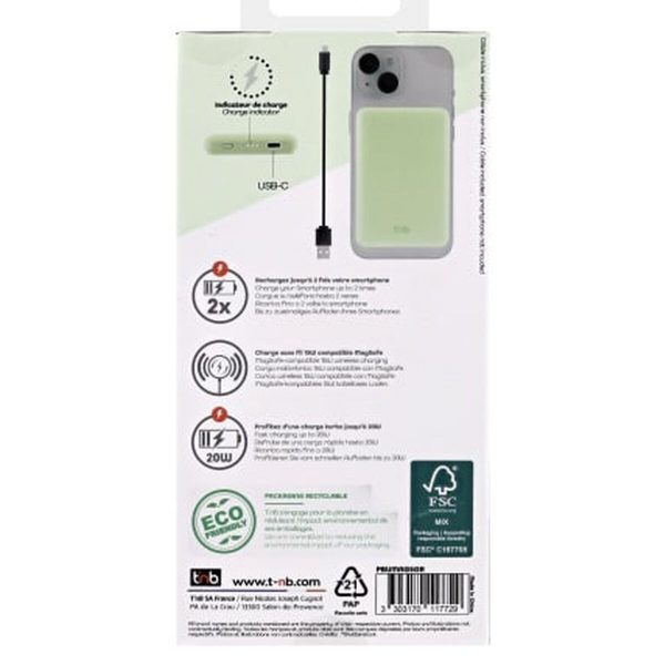 powerbank t'nb pbumag5gr 5000 mah green magsafe