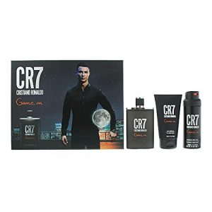 cristiano ronaldo cr7 game on gift set 100ml edt spray + 150ml shower gel + 150ml body spray