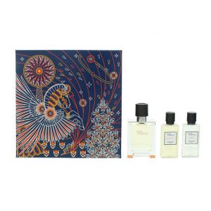 hermès terre d'hermès gift set 50ml edt + 40ml shower gel + 40ml aftershave lotion