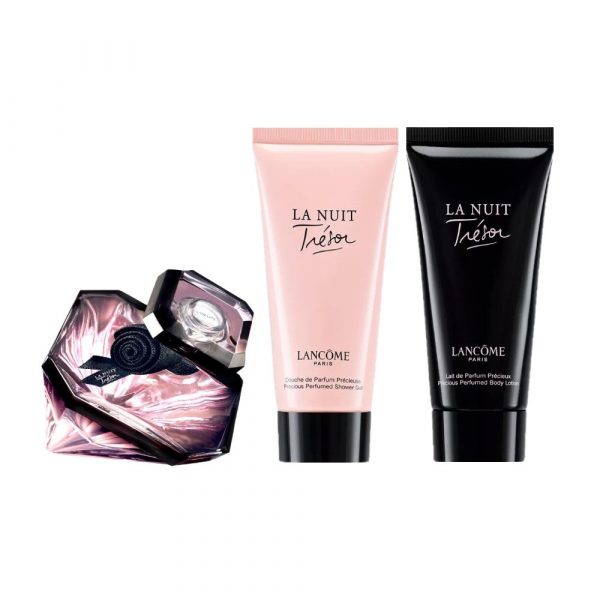 lancome tresor la nuit gift set 50ml edp + 50ml body lotion + 50ml shower gel